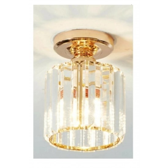 LedDevi Kristal Model Modern Tekli Plafonyer Model Gold Avize